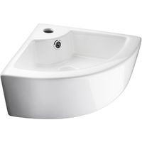 Azunx Mini lavabo dangle en céramique pour salle de bain Blanc 