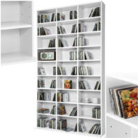 Étagère DVD CD panneau de fibres réglable 180x102x23,5cm blanc