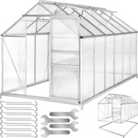 Serre de jardin aluminium fondation fenêtre toit 375x185cm transparent