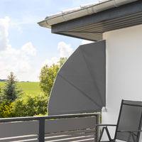 Brise-vue Rétractable Balcon Paravent Extérieur en Polyester 140 cm x 7,5 cm x 140 cm Gris - gris anthracite