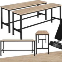 Lot de 2 bancs en panneau aggloméré 108x32,5x50cm bois clair