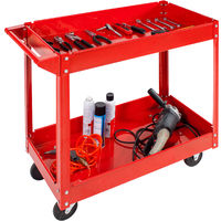 Servante d'Atelier Mobile à Outils Charge 100 kg 2 Etages Rouge - rouge