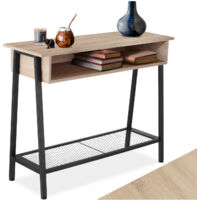 Table Console Style industriel 100 x 35 80,5 cm Bois clair