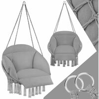 Fauteuil suspendu avec un coussin d'assise épais gris
