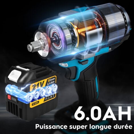 2300N 2X6.0 Ah batteries  Clé à chocs électrique 1/2"pouces adaptée aux sites de réparation automobile et d'ingénierie