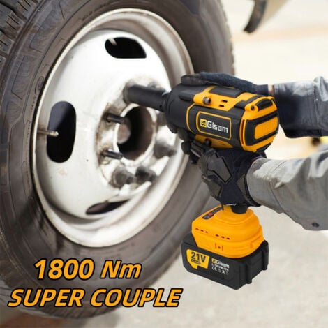 1800Nm Clé à Chocs Sans Fil Brushless avec Deux 4.0Ah Batterie  21V pour la Voiture et la Maison