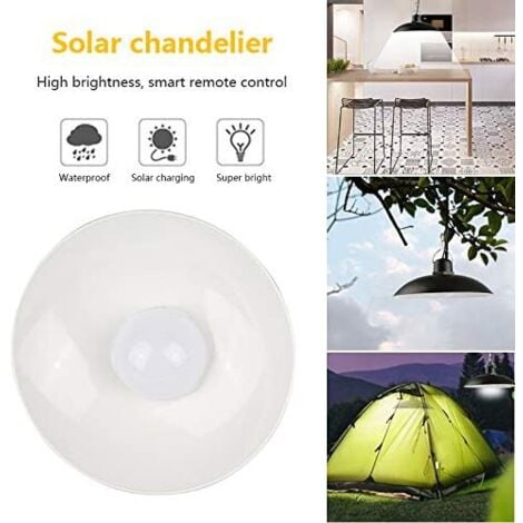 Solaire lampes Lustre solaire avec télécommande étanche 2 têtes câble 3 m - Lumière chaude