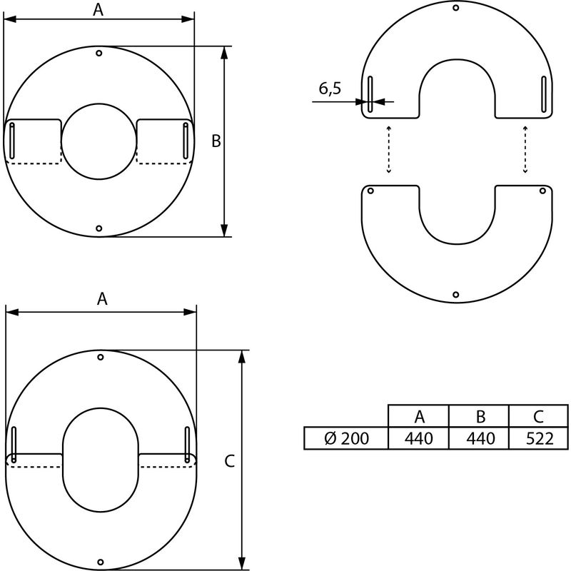 Plaque ronde pour conduit isolé couleur noire diam. 150 mm et 22 cm de  hauteur - POUJOULAT - 329990679019diam150