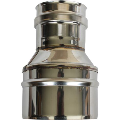 Sivac – Réduction simple paroi inox – Raccord femelle Ø 80 mm – Mâle 130 mm – Pour conduits de fumée – Résistance à la corrosion