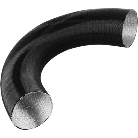 Sivac – Gaine aluminium extensible noire 60 mm – Longueur jusqu'à 3 mètres – Compatible systèmes ventilation 60 mm – Installation facile avec colliers de serrage (1/3)