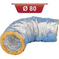 Sivac – Gaine VMC aluminium isolée – Diamètre 80 mm – Longueur 10 m – Carton de 10 m – Isolation renforcée pour chantiers humides