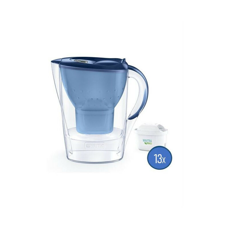 Carafe filtrante Brita Marella Bleu + 2 Packs de 6 filtres à eau Brita  Maxtra Pro All in 1 Blanc