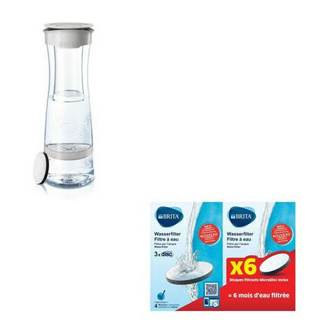 Bouteille filtrante Brita Gris Pastel avec 1 filtre MicroDisc