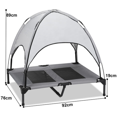 HIPIPET Erhöhtes Hundebett Mit Netzstoff – Atmungsaktiv, Für Mittelgroße & Große Hunde | Größen M (77x60cm) & L (109x72cm)