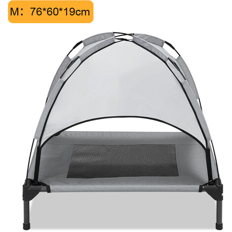 Erhöhtes Haustierbett Mit Baldachin – Tragbar Für Camping, Strand & Garten, 14 Cm Hoch