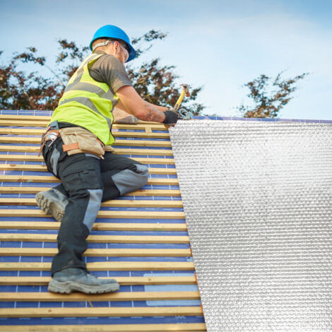 Aluminium Isolierfolie 20cm X 5m - Doppelte Luftpolster Dämmfolie