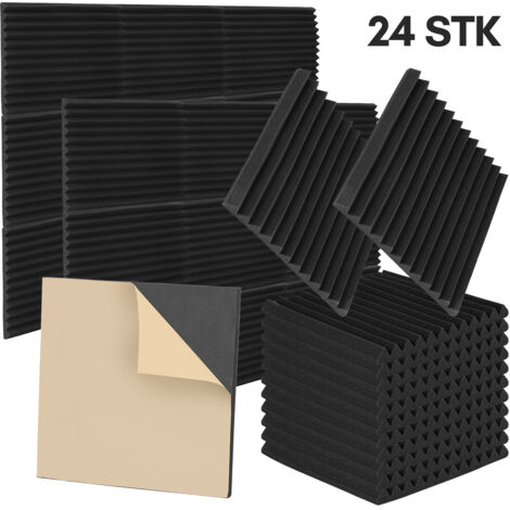 50 Stück Akustikschaumstoff-Pyramidenplatten – 49x49x4 Cm, Anthrazit/schwarz, Dichte 30