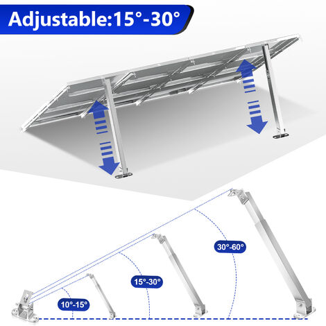Verstellbare Halterung Solar- & PV-Montagesysteme Photovoltaik Solarmodule Solarpanel Balkonkraftwerk Neigungswinkel 15° - 30°1 Paar