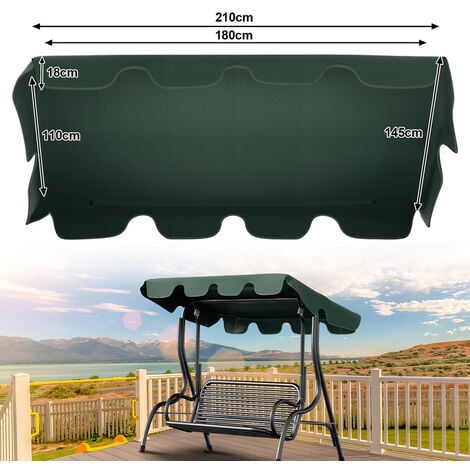Sonnendach ersatzdach Hollywoodschaukel Sitzer Ersatzbezug 210x145cm
