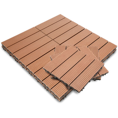 VINGO Terrassenfliesen WPC Holz Kunststoff Fliesen,30x30cm,11 Stück