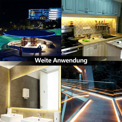XUNATA 10m LED Streifen SMD 5630, 180 LEDs/m, Warmweiß, 220-240V Mit EU-Stecker & Schalter – Für Küche, Treppe, Deko
