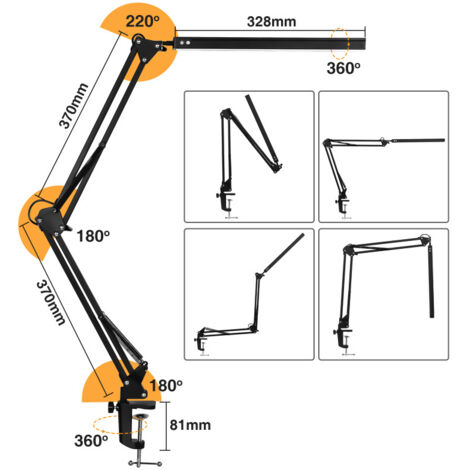 BIENSER LED Schreibtischlampe - Dimmbar Mit 5 Farbtemperaturen, Klemmbar Und Augenschutz