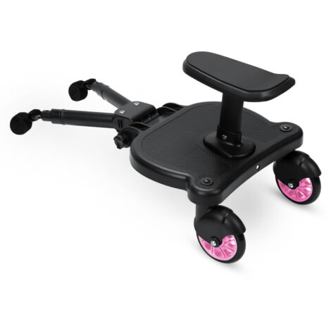 Herrselsam Buggy Board mit Sitz,Kiddy Board für alle Kinderwagen,stabiles Two Wheel Design