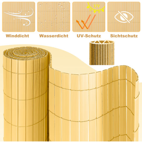 Balkon Sichtschutz Aus HDPE 120x700 Cm – Wetterfest, UV-beständig, Mit Alu-Ösen, In Beige