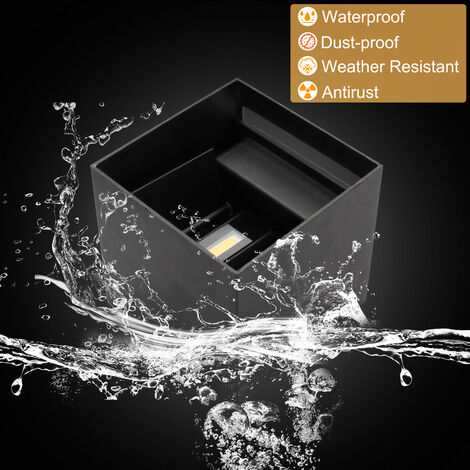 VINGO 7W LED Wandleuchten Innen/Außen Wandlampe Auf und ab Einstellbarer Lichtstrahl Schwarz Kaltweiß