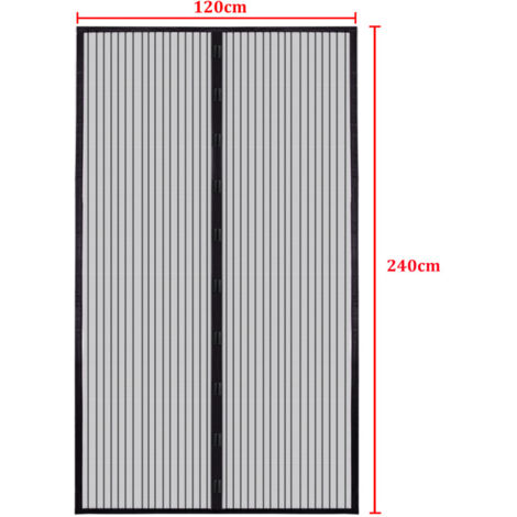 Magnet Fliegengitter Tür – Ohne Bohren, Selbstklebend | 200x210 Cm, Grau | Für Balkontür, Terrassentür, Kellertür
