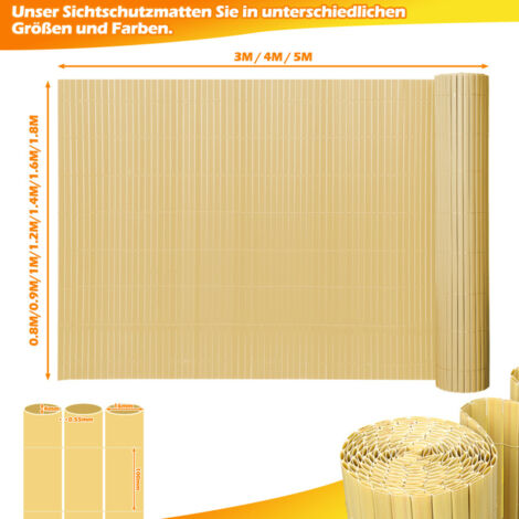 Sichtschutzmatte Aus PVC – Für Balkon, Garten & Zaun | 80x400 Cm, Anthrazit | Wind- & Wasserdicht, Ohne Bohren Montierbar