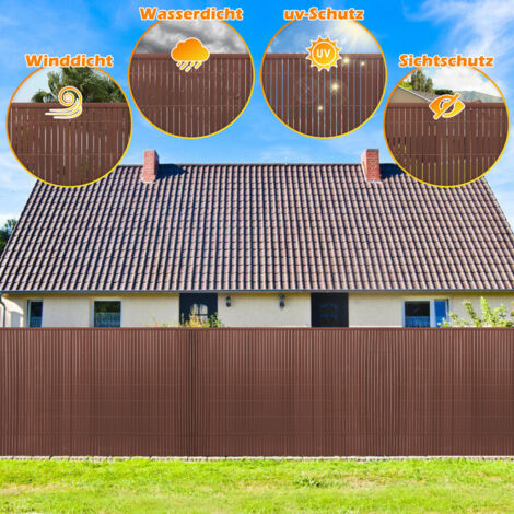 PVC Sichtschutzmatte Verstärkt – 90 X 500 Cm, Grau, Wetterfest Mit Kabelbindern