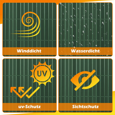 Gimisgu PVC Sichtschutzmatte 120x500cm - Balkon & Garten Sichtschutz Anthrazit