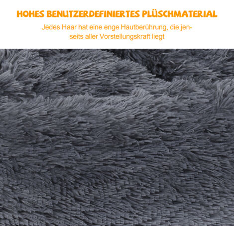 VINGO Hundebett Hundebetten ANIMALS Weiches Katzenbett Schlafplatz Hundekissen Plüsch dunkelgrau 100cm