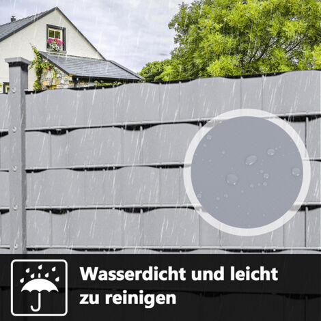 M-tec Design Sichtschutzstreifen PVC – Motiv Hamburg, 19 Cm X 2,85 M, 3er Pack, Mit Klemmschienen