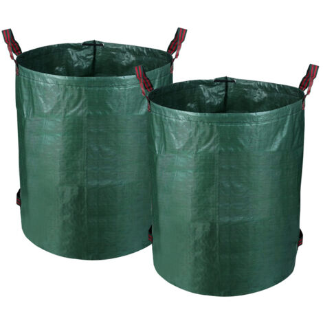VINGO 2X Gartensack XXL Polypropylen 272L 3 Griffe Laubsack