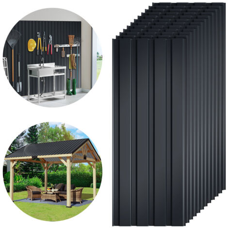 VidaXL Dachplatten 12 Stück Trapezblech Aus Cortenstahl – Wetterfestes Wellblech Für Gerätehaus & Carport | Grau, 0.3 Mm