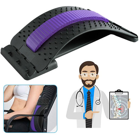 VINGO Rückenstrecker,Rückenmassage,3 Stufen Einstellbar Nackenstrecker  Ortopedischer,zur Haltungskorrektur und Rückenschmerzen Linderung,Bett-und  Office Chair Rückenmassagegerät (Lila)