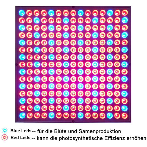 VINGO Pflanzenlampe 15W LED Grow Light Pflanzenlicht 225 LEDs Rot Blau