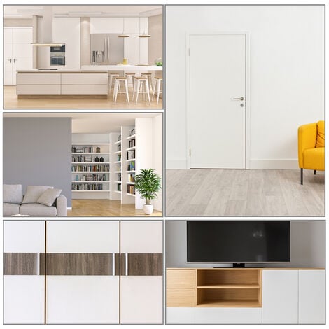 VINGO 2x Klebefolie, für DIYs, Renovierungen, Möbel & Küche, Dekofolie  selbstklebend, PVC Möbelfolien, 500x61 cm, weiß