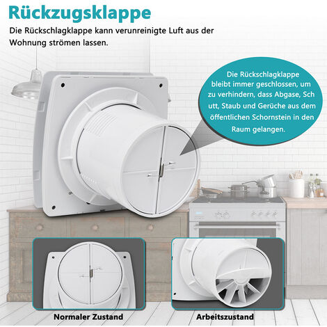 Produktbild von BUMSOU Abluftventilator 100mm Mit Fernbedienung, 11 Lichtmodi, Bidirektional, 6 Geschwindigkeiten, Speicherfunktion, Badlüfter Leise DC Bürstenloser Motor, Badezimmer Bad WC Lüfter 100mm