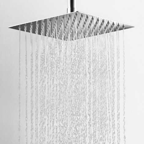 XXL Regenduschkopf 40x40 Cm – Aus Poliertem Edelstahl V304, Ultraflach, 169 Düsen, Wellness Fürs Bad