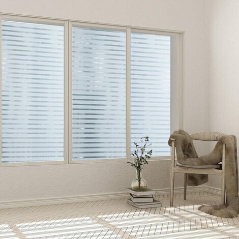 VINGO Sichtschutzfolie 3D Fensterfolie Selbstklebend Spiegelfolie  Sonnenschutzfolie Streifen 60x200cm