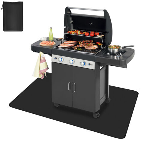 Grill-Bodenmatte Aus PVC – Schützt Terrassenboden Vor Fett & Flecken, Rutschfest, Wasserdicht, 124x75 Cm