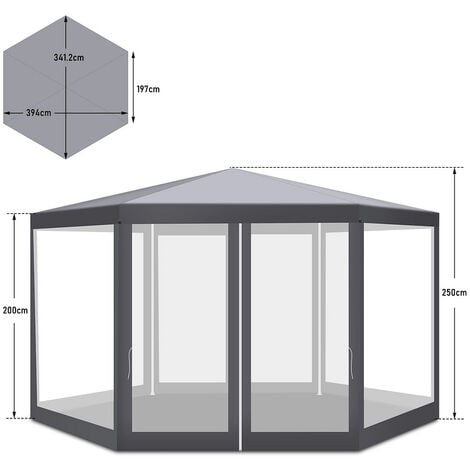 VINGO Pavillon mit Festzelt Partyzelt Grillen Picknicks