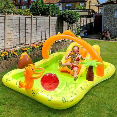 Planschbecken für Kinder, 246x193x110cm Aufblasbares Planschbecken mit