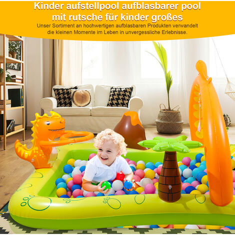 Planschbecken für Kinder, 246x193x110cm Aufblasbares Planschbecken mit