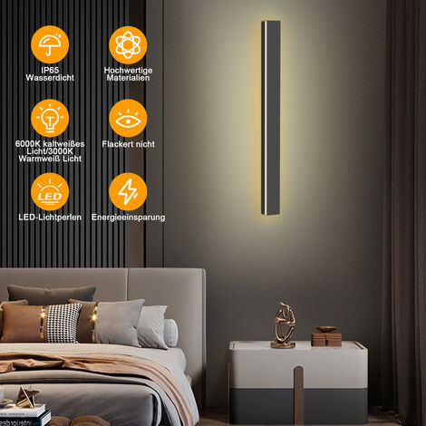 LED Wandleuchte Ultraslim Flurlampe Innen Wandlampe Empfangsbereichen Außen 40cm 10.5W Warmweiß