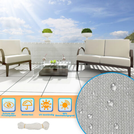 Balkon-Sichtschutz: 90x600 Cm Weiß, Wind- & Wasserfest Mit Seil – Privatsphäre Für Terrasse & Balkon