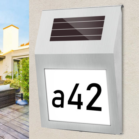 CSL Solar Hausnummernleuchte Edelstahl - Automatische Beleuchtung IP44